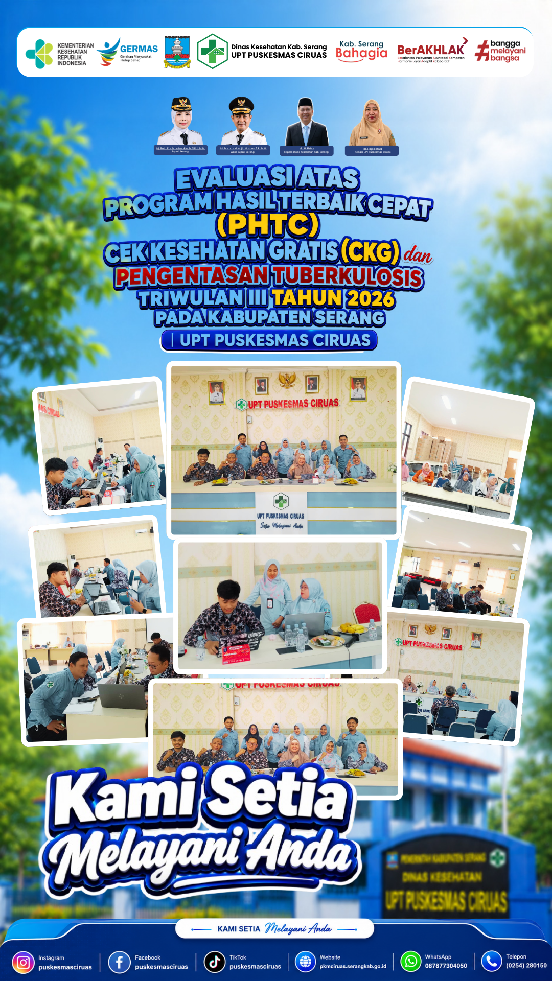 Evaluasi atas Program Hasil Terbaik Cepat (PHTC) Cek Kesehatan Gratis (CKG) dan Pengentasan Tuberkulosis Triwulan III Tahun 2026 pada Kabupaten Serang | UPT Puskesmas Ciruas