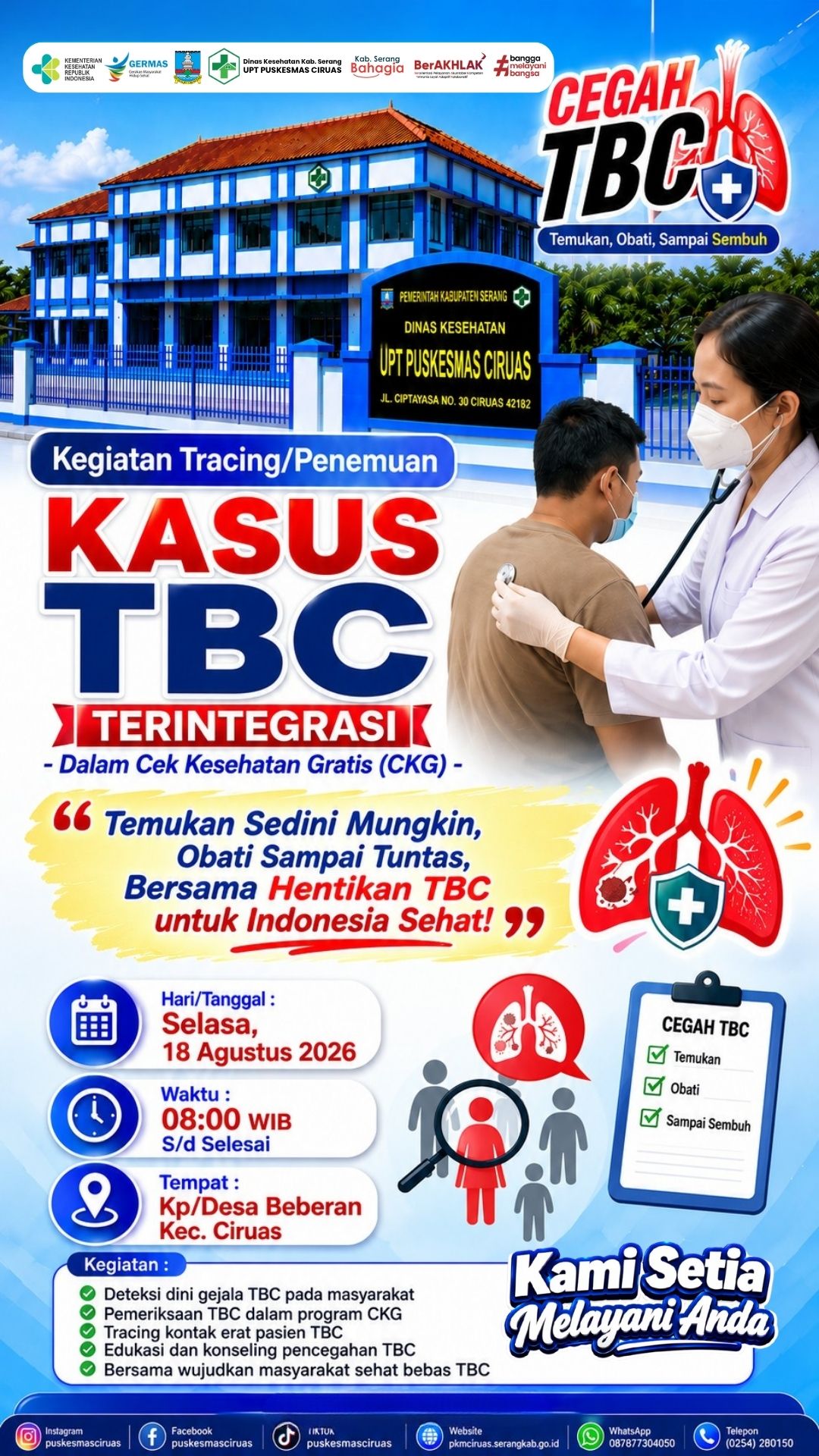 KEGIATAN TRACING/PENEMUAN KASUS TBC TERINTEGRASI Dalam Cek Kesehatan Gratis (CKG)